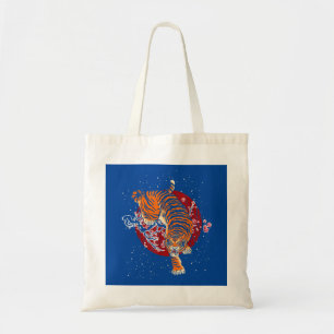Tote Bag Tigre en fleurs de cerisiers