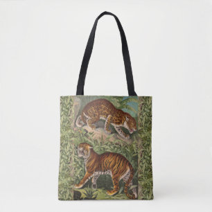 Tote Bag Tigre léopard de la jungle tropicale vintage