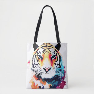 Tote Bag Tigre Sauvage Nature Animal Couleur Art Peinture