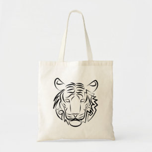 Tote Bag Tigre tribal noir et blanc