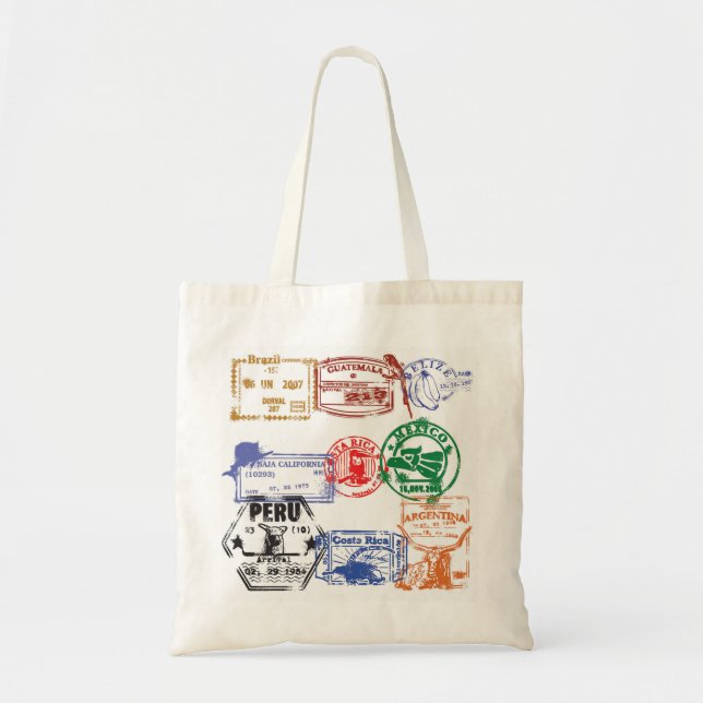 Tote Bag timbres de passeport (Devant)