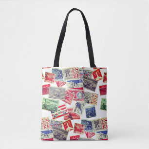 Tote Bag Timbres de poste de courrier vintage Fourre-tout