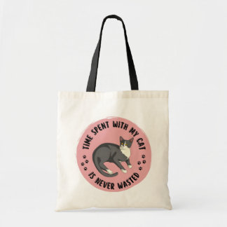 Tote Bag Time Spent With My Cat Is Never Wasted – Cute Cat 
