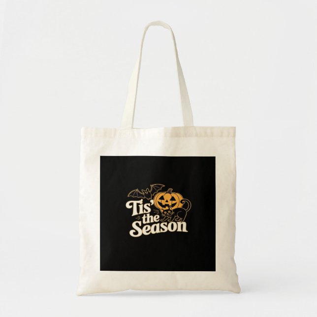 Tote Bag Tis The Season Halloween Bats Pumpkin Fall Funny C (Devant)