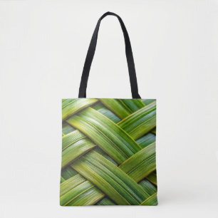 Tote Bag Tissage de bambou frais vert