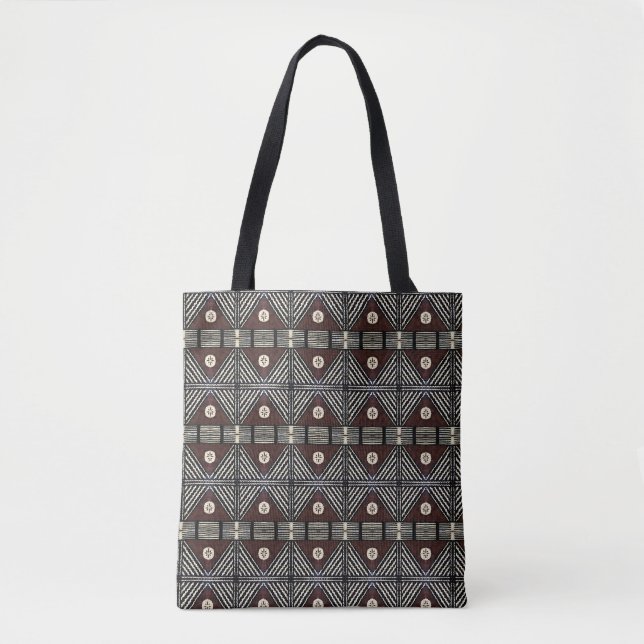 Tote Bag Tissu bilatéral Fourre-tout de Tapa de Fijian (Devant)