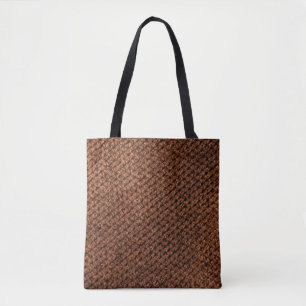 Tote Bag Tissu en tissu marron foncé, ondulé ridé 