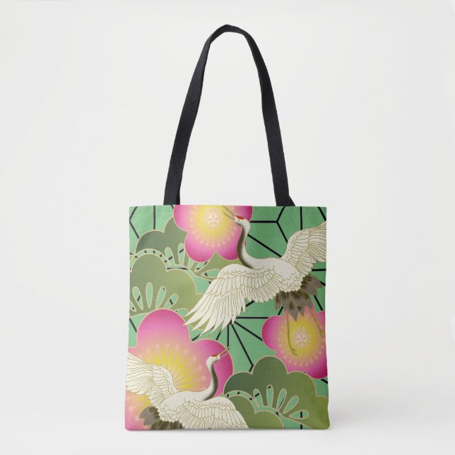 Tote Bag Tissu japonais inspiré par le motif Kimono (Devant)