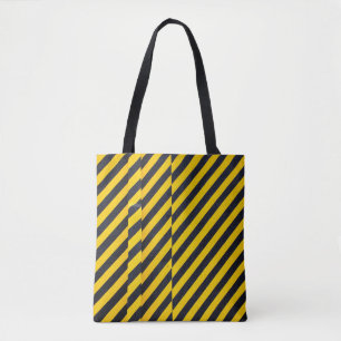 Tote Bag Tissu rayé jaune et noir