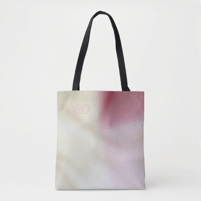 Tote Bag Tissu rose et satiné avec vos initiales (Devant)