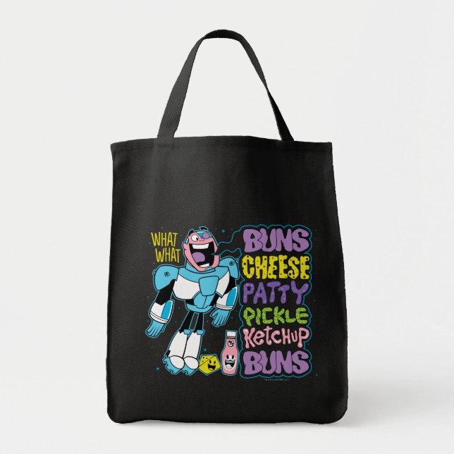 Tote Bag Titans Ados, allez ! | Cyborg Burger Rap (Devant)