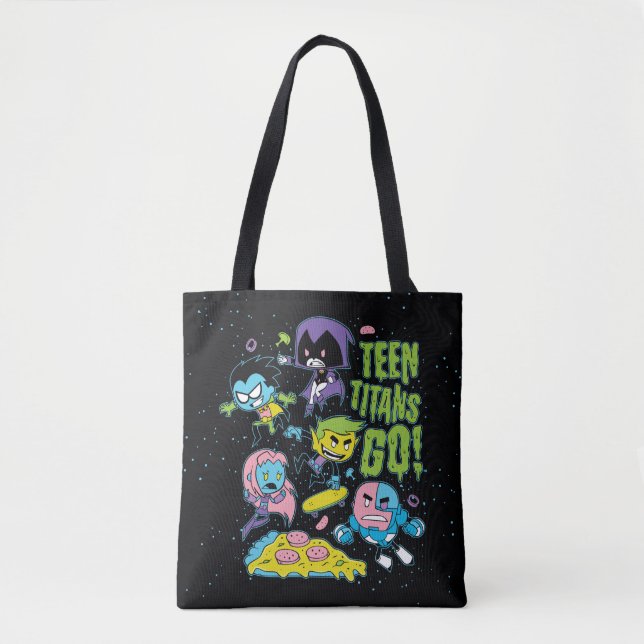 Tote Bag Titans Ados, allez ! | Gnarly 90's Pizza Graphic (Devant)