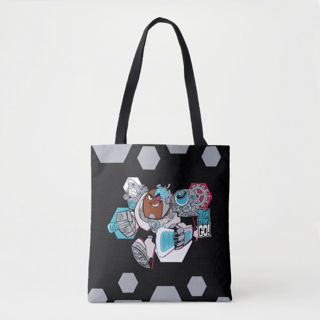 Tote Bag Titans Ados, allez ! | Graphique Arsenal de Cyborg (Devant)