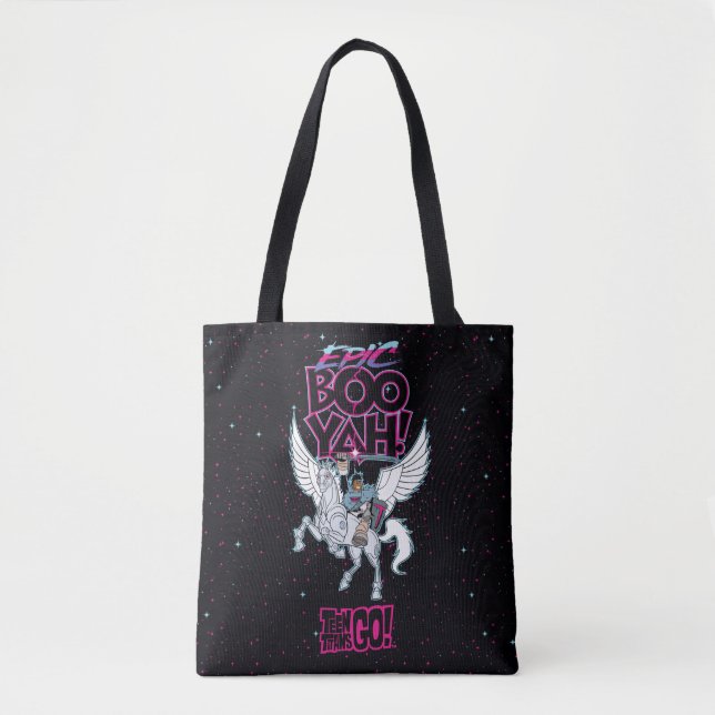 Tote Bag Titans Ados, allez ! | Warrior Cyborg équitation P (Devant)