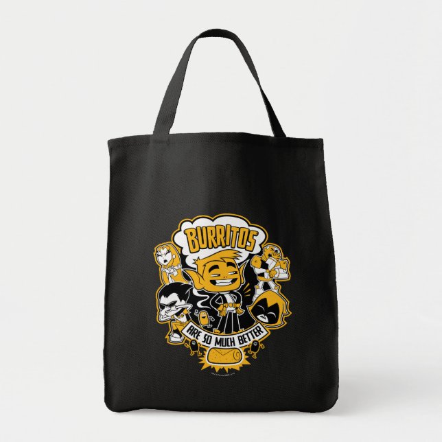 Tote Bag Titans Ados, partez ! | Beast Boy "Burritos Are Be (Devant)