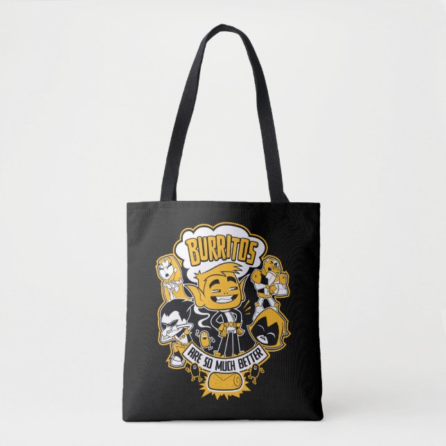 Tote Bag Titans Ados, partez ! | Beast Boy "Burritos Are Be (Devant)