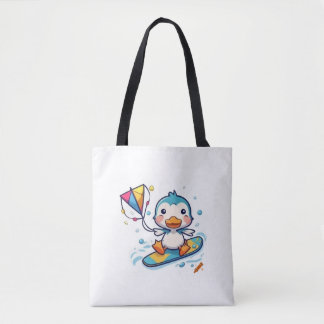 Tote Bag Titre : "Sac fourre-tout de pingouin mignon - ador