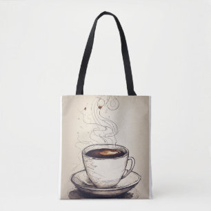 Tote Bag Titre : Stylo minimaliste croquis d'une coupe de c