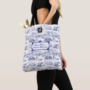 Tote Bag Toile Bleue Terrier WHEATEN avec personnalisation