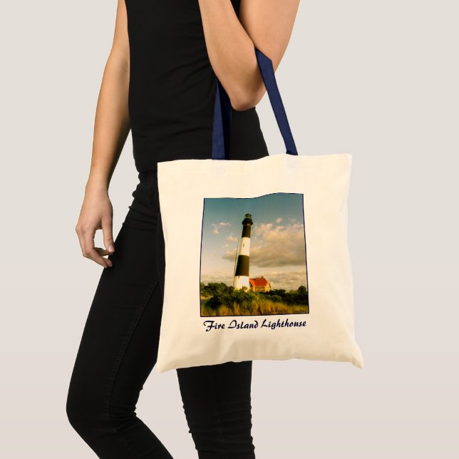 Tote Bag Toile budgétaire 'Phare de Fire Island @ Sunset' (Devant (produit))