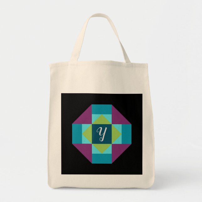 Tote Bag Toile de bloc de surface de la nacelle monographiq (Devant)