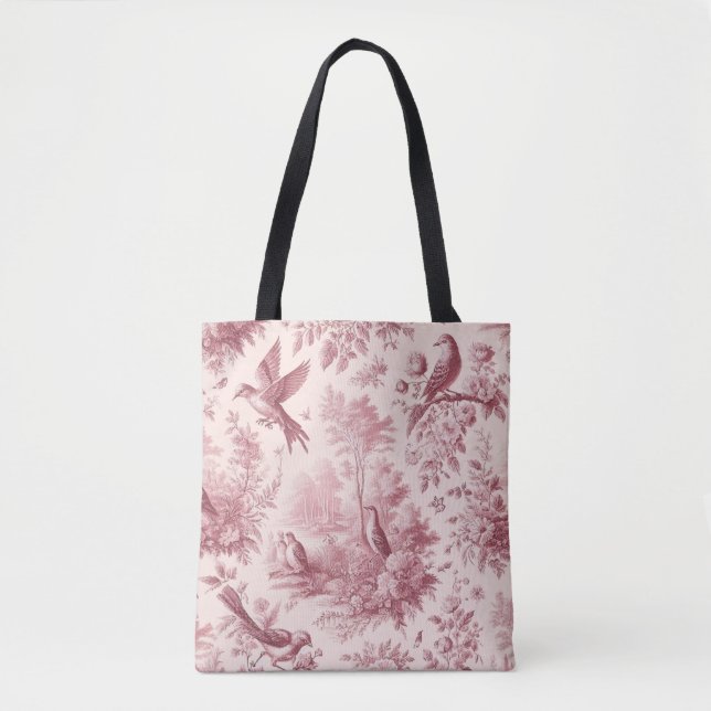 Tote Bag Toile rose Vintage (Devant)