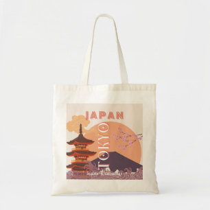 Tote Bag Tokyo Japan Travel Art, Art Vintage voyage