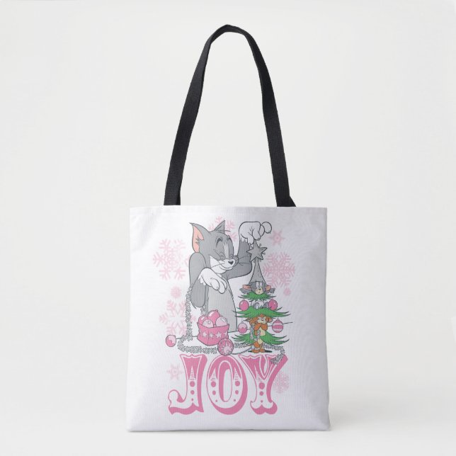Tote Bag Tom, Jerry et Nibbles décorent la joie (Devant)