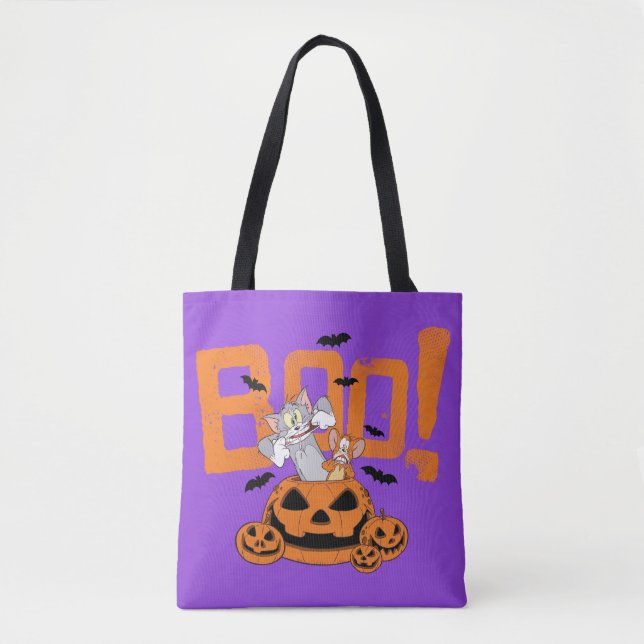 Tote Bag Tom & Jerry | Happy Halloween Boo (Devant)