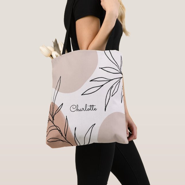 Tote Bag Tonalité de la Terre botanique éclaboussant avec l (De près)