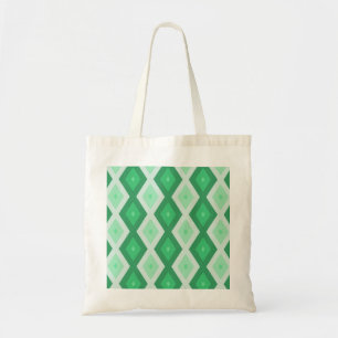 Tote Bag Tons de motif diamant vert