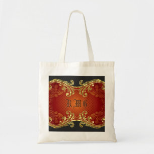 Tote Bag Tons Rouge Noir Et Or Vintage Flèches 2 Monogramme