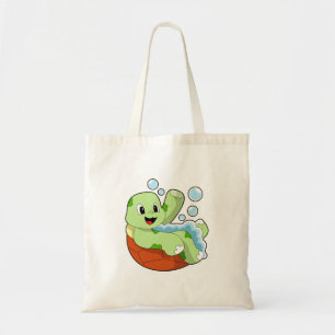 Tote Bag Tortue à la baignade avec mousse