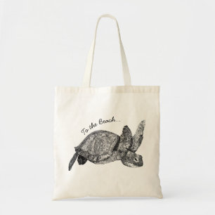 Tote Bag Tortue à la plage