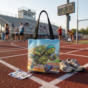 Tote Bag Tortue Athlétique Sprinteur Rapide