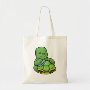 Tote Bag Tortue avec coquille et chiffon de nettoyage
