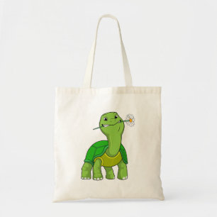 Tote Bag Tortue avec marguerite à fleurs