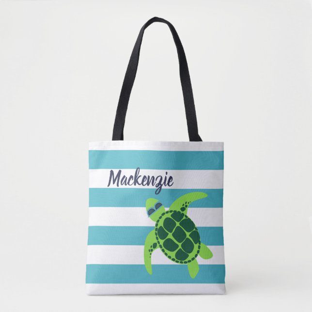 Tote Bag Tortue cool avec lunettes (Devant)