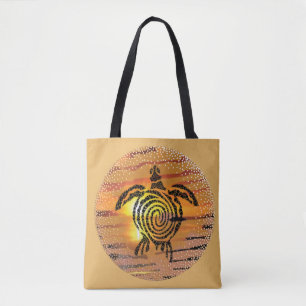 Tote Bag Tortue marine du coucher de soleil exotique