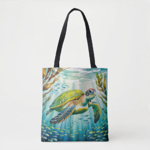 Tote Bag Tortue peinte