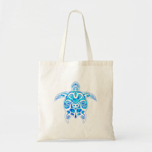 Tote Bag Tortue Tribale Bleue Cool