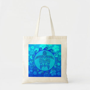 Tote Bag Tortue tribale bleue Sun