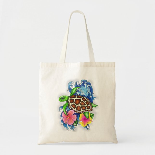 Tote Bag Tortues de mer tropicales (Devant)