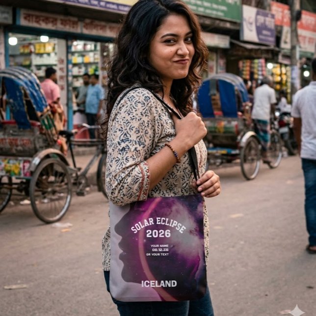 Tote Bag Total solar eclipse August 2026 text personalized (Créateur téléchargé)