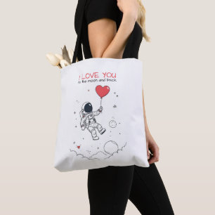 Tote Bag Tote-Bag Saint-Valentin - "Love You to the Moon"