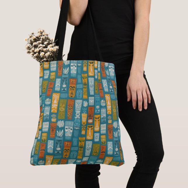 Tote Bag Totems Tiki Rétro (De près)