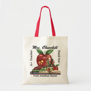 Tote Bag Totes pour enseignants - Ver de livre - SRF