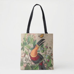 Tote Bag Toucan Jungle Tropical Bird Belle antique