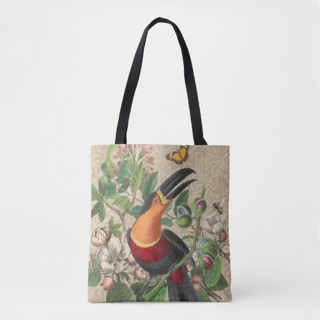 Tote Bag Toucan Jungle Tropical Bird Belle antique (Devant)