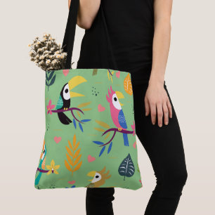 Tote Bag Toucans et perroquets